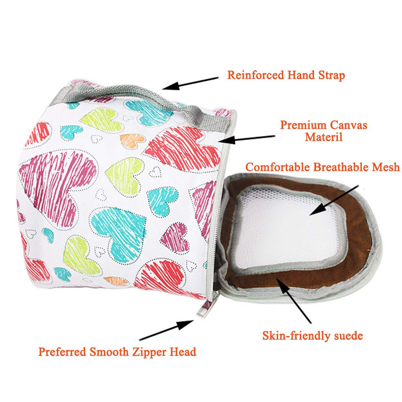 Adnikia Hamster Carrier Bag, Pet Carrier Bags for Hamster, Rat, Hedgehog, Rabbit, Sugar Glider, Chinchilla, Guinea Pig, Squirrel and Other Small Pets, Breathable Outdoor Portable Travel Carrier Bag White - BeesActive Australia