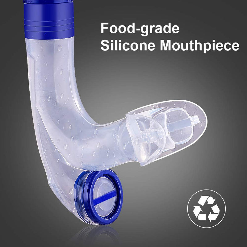 [AUSTRALIA] - Focevi Swim Snorkel for Lap Swimming,Adult Swimmers Snorkeling Gear for Swimming Snorkel Training in Pool and Open Water,Snorkle Center Mount Silicone Mouthpiece One-Way Purge Valve D-Blue-upgrade 