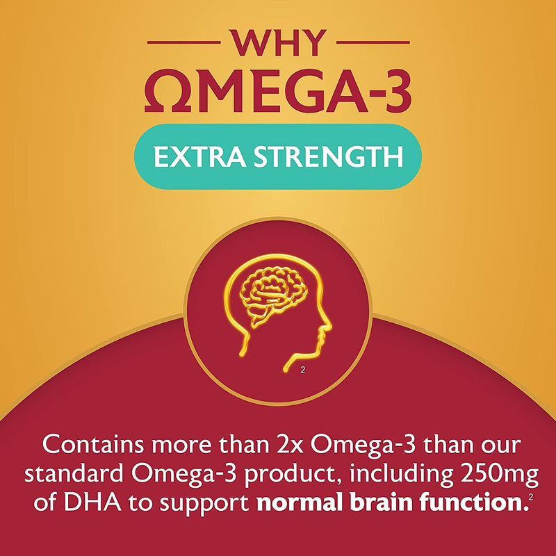 Seven Seas Omega-3 Fish Oil Extra Strength, One-A-Day, Vitamin D, 1250 mg Fish Oil, 750 Mg Omega-3 + 250 mg, 30 High Strength Tablets - BeesActive Australia