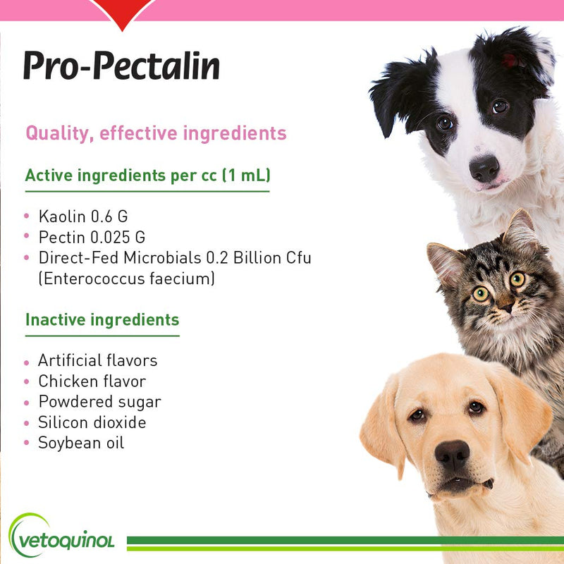 Vetoquinol Pro-Pectalin Oral Paste for Dogs & Cats – Chicken Flavor – Helps Reduce Occasional Loose Stool & Diarrhea, Balance Gut pH, Support Normal Digestion & Intestinal Flora 30cc - BeesActive Australia