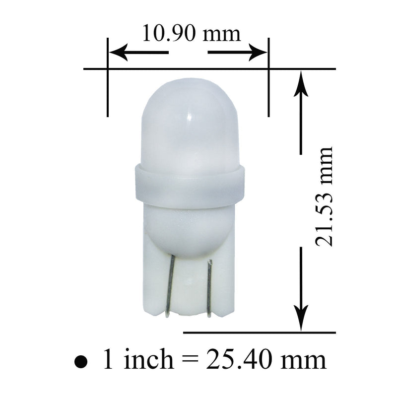 PA LED 10PCS #555 T10 w5w 2 SMD 2835 LED Wedge Pinball Machine Light Top View Bulb 6.3VDC (White) - BeesActive Australia