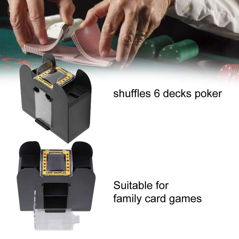 6 Deck Automatic Card Shuffler, Poker Card Shuffler Automatic Battery Powered Playing Card Shuffler Machine for Family Poker Games and Other Card Games, Practical and Convenient - BeesActive Australia