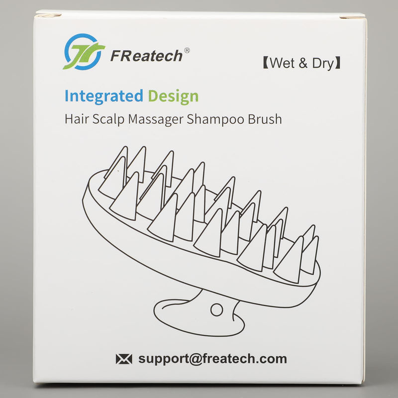 FREATECH 100% Silicone Hair Scalp Massager Shampoo Brush for Scalp Care and Hair Growth, Waterproof Shower Hair Scrubber Scalp Exfoliator for Dandruff and Buildup, Sturdy and Hygienic, Black - BeesActive Australia