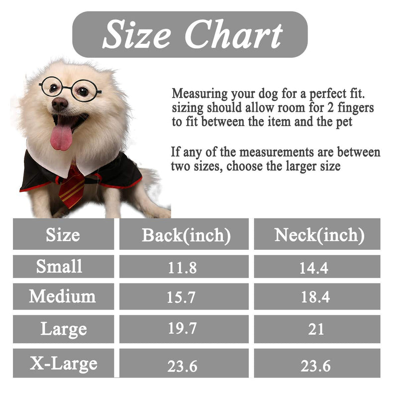 Coomour Dog Costume Pet Wizard Shirt Cat Soft Clothes for Dogs Cats Soft Hoodies with Glasses Small(Neck:14") Red03 - BeesActive Australia