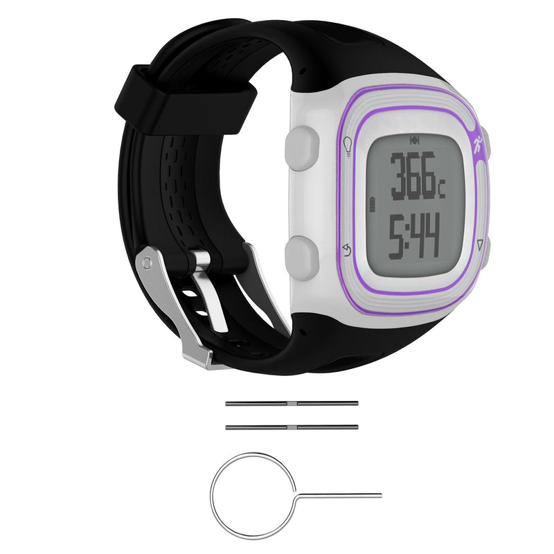 Compatible for Garmin Forerunner 10/Forerunner 15,Soft Silicone Wristband Replacement Strap for Garmin Forerunner 10/15 Watch Women Men (Large Size: 0.98"x0.94", Black) Large Size: 0.98"x0.94" - BeesActive Australia