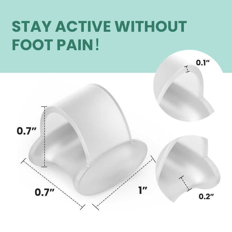 Welnove Gel Toe Separator, 12 Pack Pinky Toe Spacers, Aloe Vera Extract Infused Silicone Little Toe Spacers, Bunion Corrector, Bunion Cushions Pads for Preventing Rubbing & Relieve Pressure Clear(Aloe Vera) - BeesActive Australia