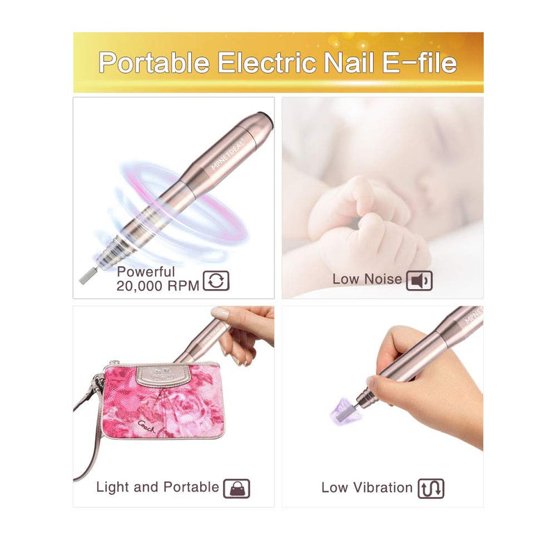 Portable Electric Nail Drill Efile Machine for Acrylic Nails Gel Nails 20000RPM Professional Manicure Drill Kit - BeesActive Australia