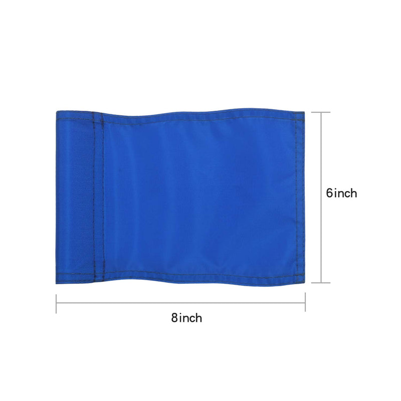 KINGTOP Solid Golf Flags with Tube Inserted, All 8" L x 6" H, Putting Green Flags for Yard, 420D Nylon Mini Pin Flags Blue - BeesActive Australia