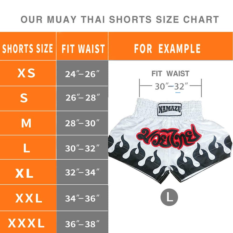 [AUSTRALIA] - NAMAZU Muay Thai Shorts for Men and Women, High Grade MMA Gym Boxing Kickboxing Shorts. 1white S- FIT WAIST 24"-26" 