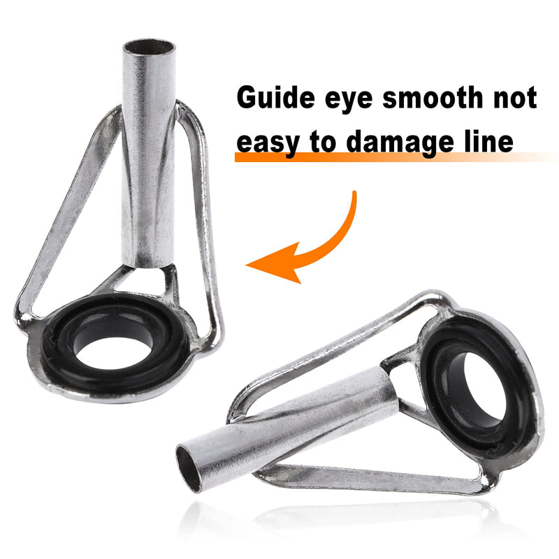 Proximitck 30pcs Fishing Rod Tip Repair Kit Fishing Rod Tips Stainless Steel Ceramic Ring 6Sizes - BeesActive Australia