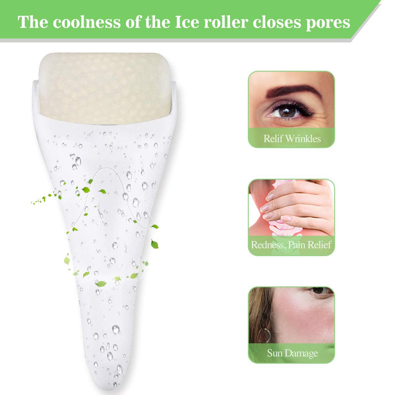 Fronnor Ice Roller for Face,Eyes,Mothers Day Gifts Idea,Therapeutic Cooling to Tighten Brighten Complexion and Reduce Wrinkles,Massager Under Eye Puffiness,Migraine and Pain Relidf (White) White - BeesActive Australia