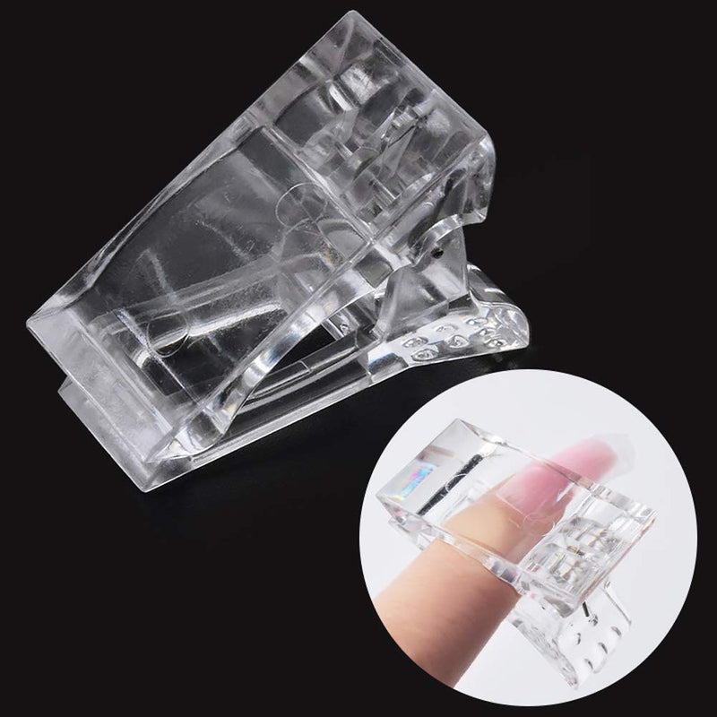 20 Pieces Nail Tips Clip Plastic Nail Clips Finger Extension Clip Clamp Manicure Clip Clamp Quick Building Poly Gel Nail Tips Clip Assitant Nail Clip Tool, Transparent - BeesActive Australia