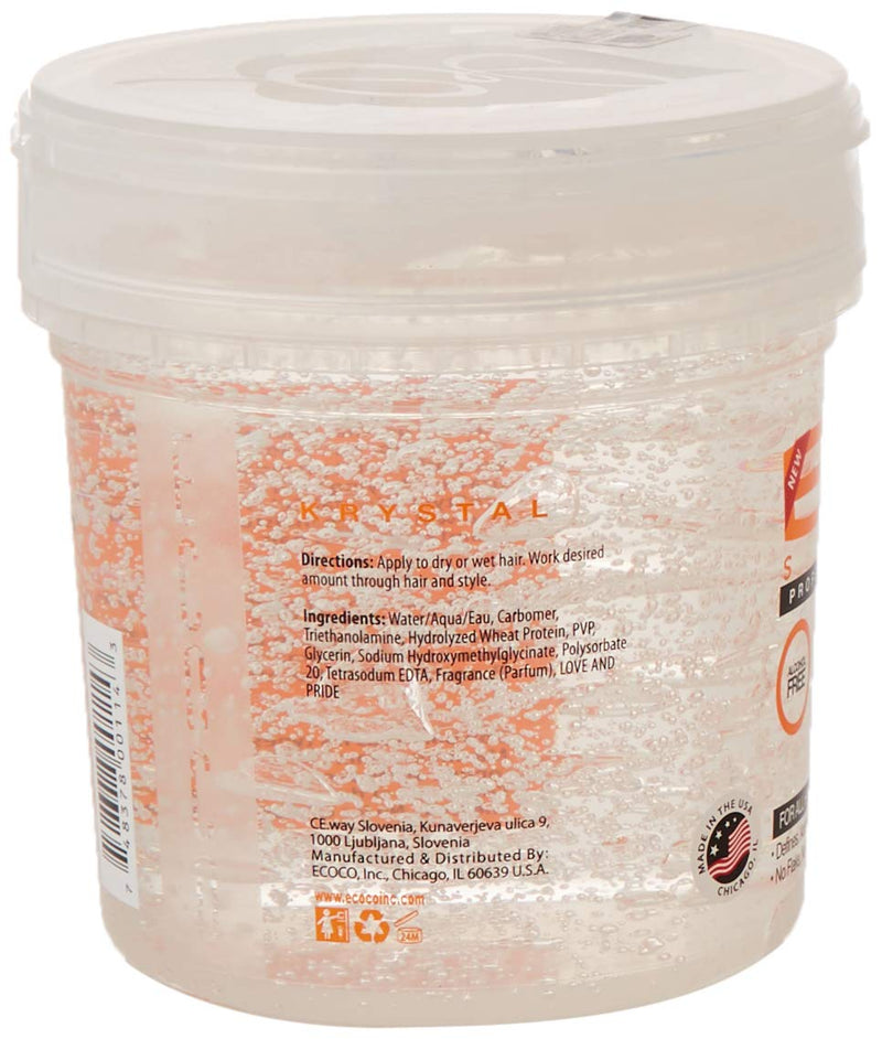 Ecostyle Krystal Styling Gel, Clear, All Day Hold, Alcohol Free, Paraben Free, Sulphate Free, No Flaking, Anti-Itch, 473 ml 473 ml (Pack of 1) - BeesActive Australia