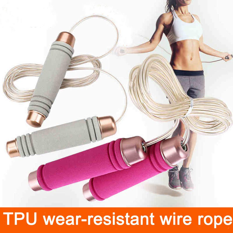 Gaoykai Weighted Jump Rope for Handle,Adjustable TPU Wire Rope with Bearing Comfortable Foam Handle Skipping Rope for Workout and Fitness Training for Men Women and Kids pink - BeesActive Australia
