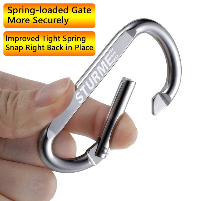 STURME 12pcs Carabiner Clip 3" Small Durable Carabiner Keychain Carabeaner Hooks Assorted - BeesActive Australia