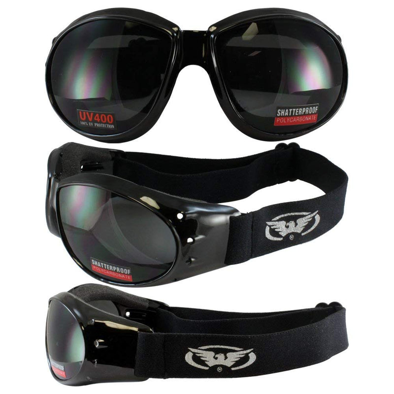 Global Vision Eliminator Padded Motorcycle Dirt Bike Riding Goggles Bundle for Day & Night (Clear-Smoke-Yellow) Clear-smoke-yellow - BeesActive Australia