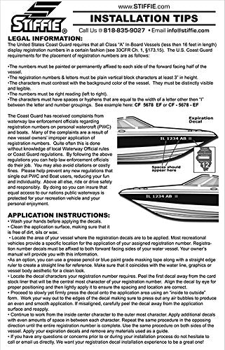 [AUSTRALIA] - Stiffie Techtron Yellow/Silver 3" Alpha-Numeric Registration Identification Numbers Stickers Decals for Boats & Personal Watercraft 