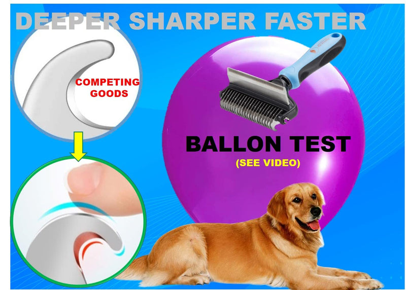 Undercoat Rake, Dog Brush, Deshedding Brush, Dog Brush for Shedding, Dog Deshedding Brush, Dog Shedding Brush Deshedding Tool for Long Haired Pets Cats or Dogs, Saving Safe Fast 1+2 pcs - BeesActive Australia