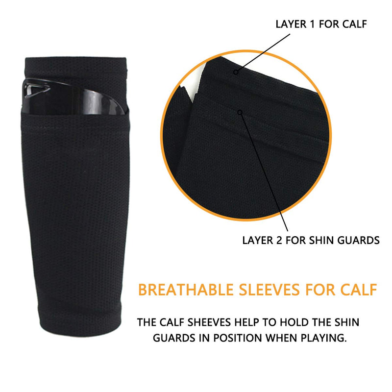 Soccer Shin Guards for Kids Youth, Shin Guard and Shin Guard Sleeves for Boys and Girls for Football Games EVA Cushion Protection Reduce Shocks and Injuries A-Black Small - BeesActive Australia