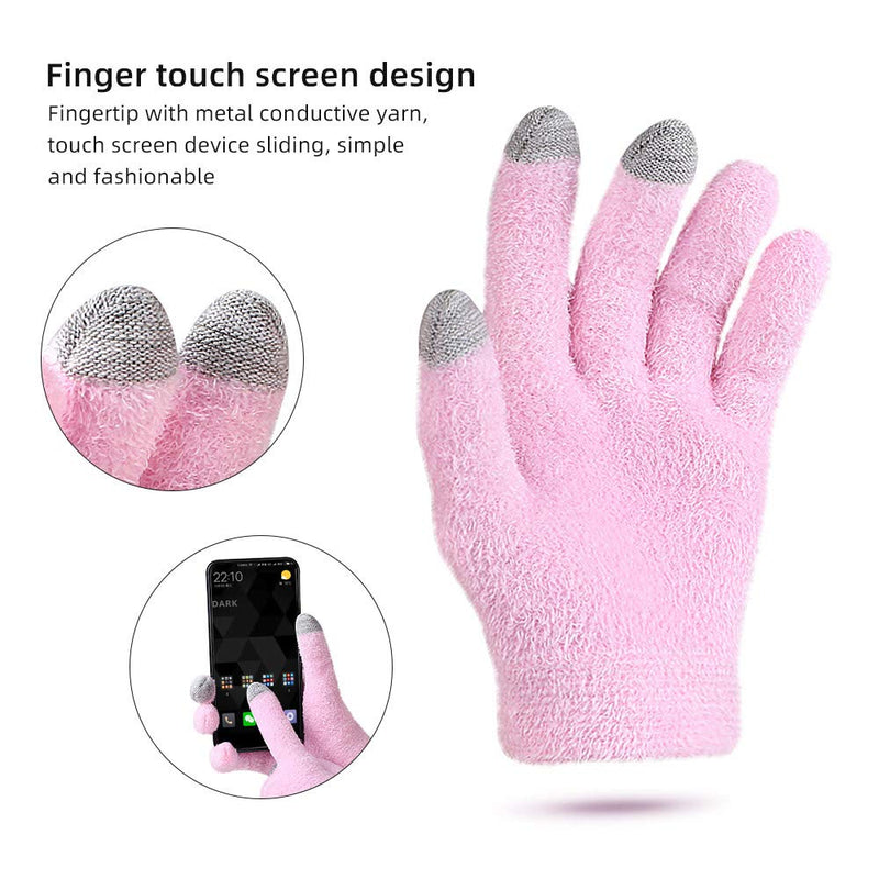 ZEPOHCK Moisturizing Gloves with Touchscreen for Dry Cracked Hands Spa, Gel Lining Infused with Essential Oils and Vitamins Moisten Hands Skin [One Size Fits Women and Men, Pink] gloves+socks - BeesActive Australia