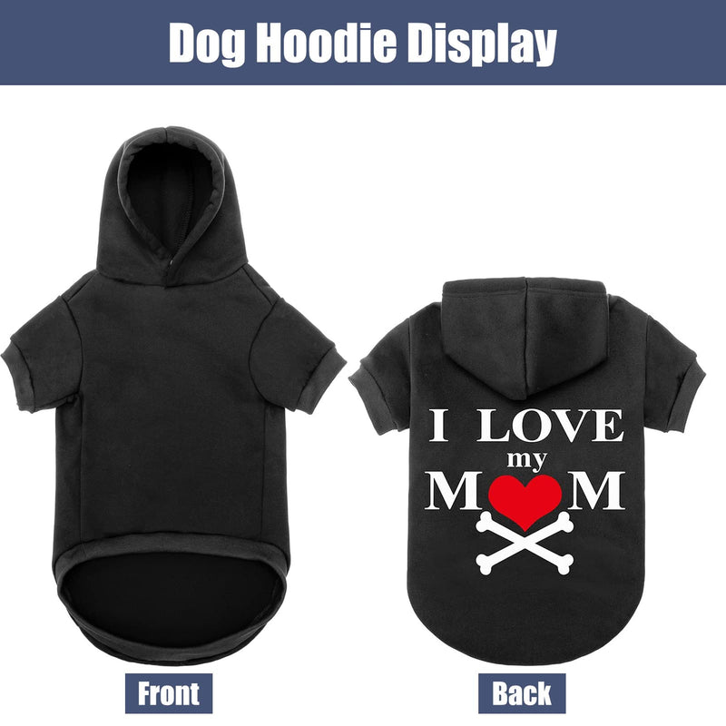 EXPAWLORER Dog Hoodie - Fall Soft and Warm Dog Sweatshirt, Pet Clothes Autumn Winter Coat with “I Love My MOM” Print for Puppy,Cat, Small Medium Large Dogs X-Large - BeesActive Australia