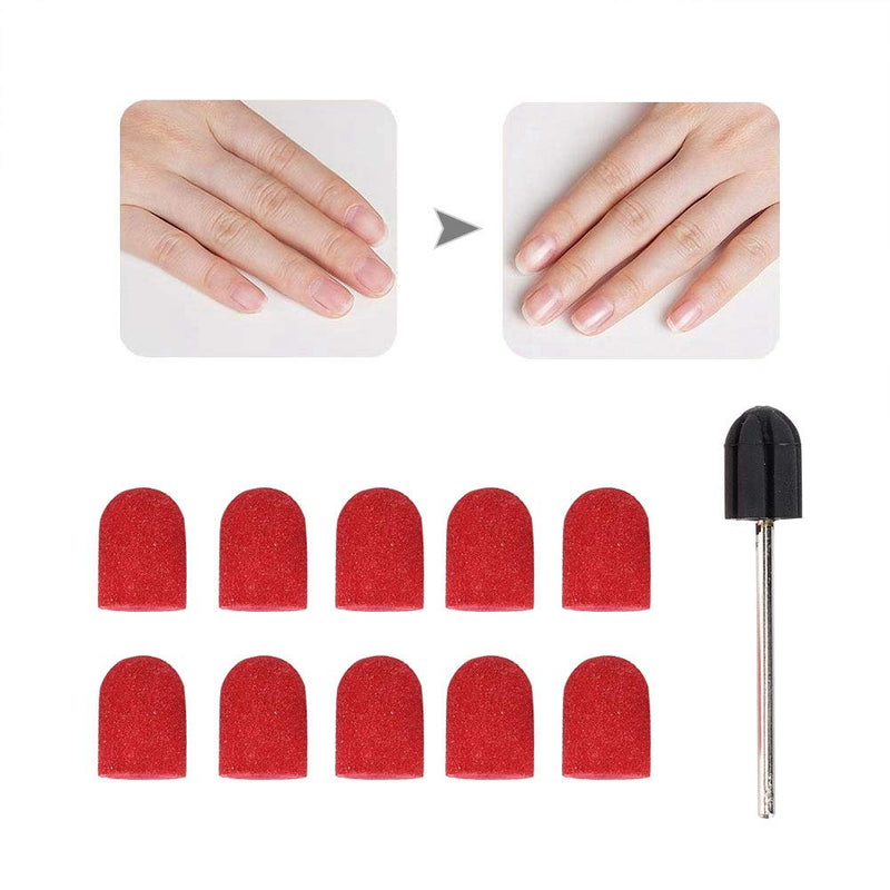 Nail Drill Bits Kit, Sanding Ring Cap Nail Drill Head for Manicure Pedicure Nail Polishing Burr Home Salon Use 10 x 15mm (4#) 4# - BeesActive Australia
