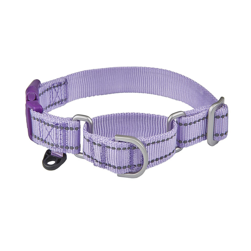 YUDOTE Reflective Martingale Collar for Dogs with Quick Snap Buckle Anti-Pull Nylon Safe Slip Collars for Easy Walking Large(Neck 15"-19") Lavender - BeesActive Australia