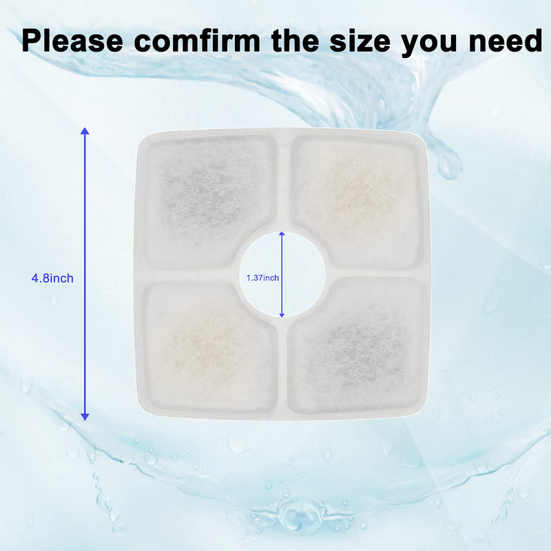 Cat Water Fountain Filters, Cirfifth Cat Fountain Filter Replacement, for Square Cat Water Fountain Inside 12 Pack - BeesActive Australia