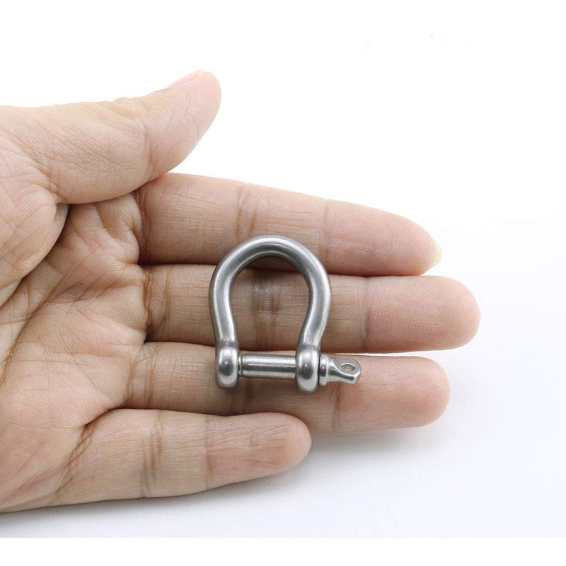 Heyous 6pcs 1/5 Inch 5mm Screw Pin Anchor Shackle Stainless Steel Heavy Duty Bow Shape Load Clamp for Chains Wirerope Lifting Paracord Outdoor Camping Survival Rope Bracelets - BeesActive Australia