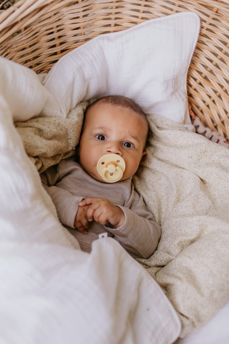 BIBS Pacifiers | Natural Rubber Baby Pacifier | Set of 2 BPA-Free Soothers | Made in Denmark | Hunter Green/Dark Oak | Size 0-6 Months - BeesActive Australia