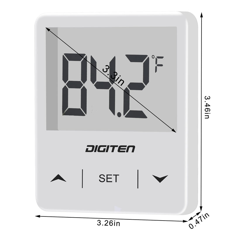 DIGITEN Aquarium Thermometer Digital Fish Tank Thermometer with Large LCD Display Stick On Water Terrarium Temperature Sensor Gauge for Reptiles Turtle Amphibians White - BeesActive Australia