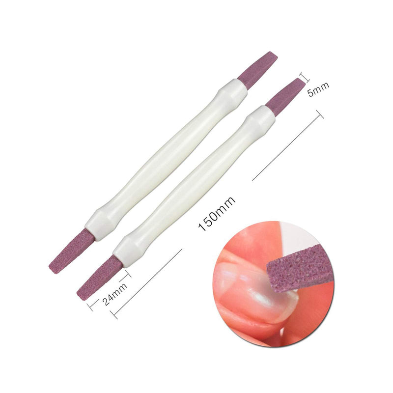 NMKL38 Cuticle Eraser Stick Pen Stone Nail Art File Buffer Manicure Scrub Buffing Tool (White) White - BeesActive Australia