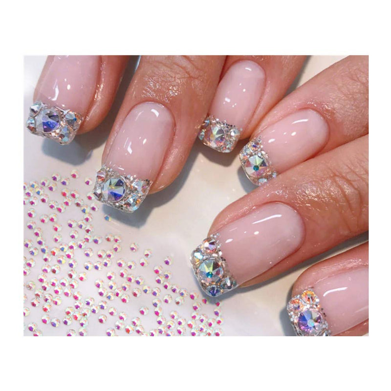 Egoshop 1728 Pcs Rhinestones Set, Round Flact Back Crystal Rhinestone, Colorful Nail Rhinestones, Flatback Rhinestones for Diamond Painting,Nails, Clothes, Face, Jewelry (Star) star - BeesActive Australia