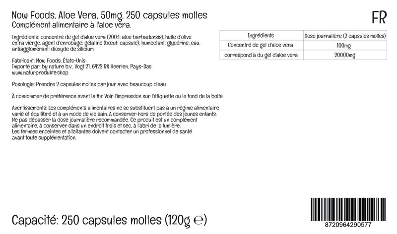 Now Foods, Aloe Vera Gels, Highly Concentrated, 250 Softgels, Lab-Tested, Gluten Free, Soy Free - BeesActive Australia