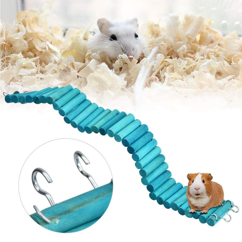 6x50CM Pet Hamster Parrot Climbing Ladder, Soft Hanging Suspension Wooden Ladder Bridge Birds Toy - BeesActive Australia