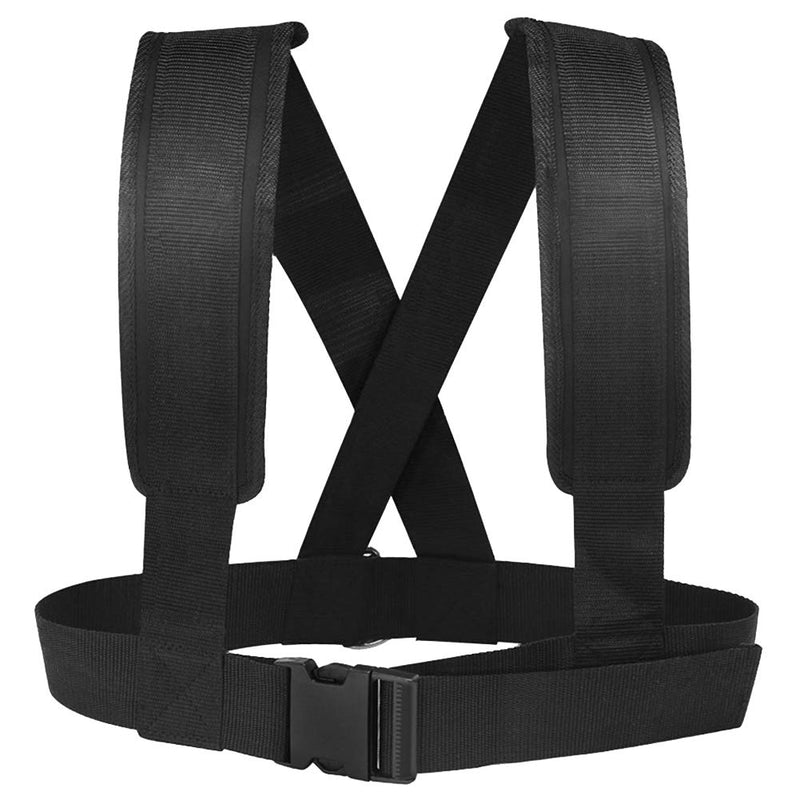 Weight Bearing Shoulder Strap, Resistance Bands Fitness Shoulder Strap Elastic Loop | Adjustable Padded Shoulder Strap, Sled Harness Tire Pulling Harness for Fitness Resistance Training Workout Black - BeesActive Australia
