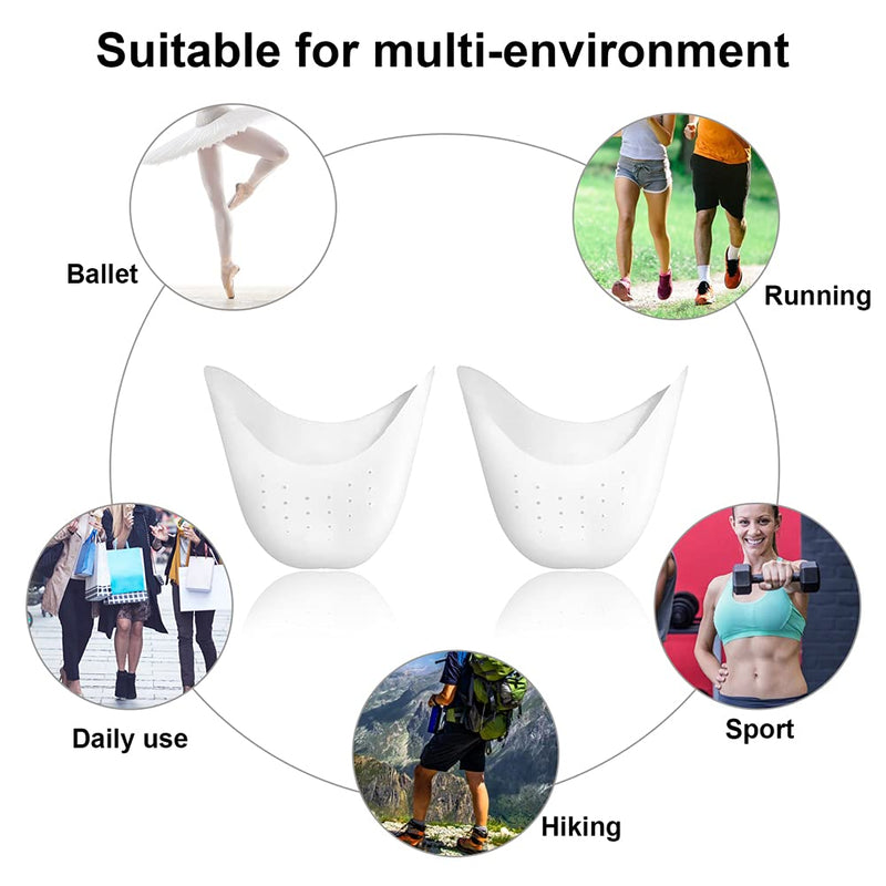 Silicone Gel Toe Caps Soft Ballet Pointe Dance Athlete Shoe Toe Pads Toe Protector with Breathable Hole 2 Pairs Toe Protector - BeesActive Australia