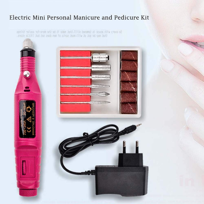 Lookathot 13-in-1 Electric Mini Personal Manicure and Pedicure Kit Nail File Includes Callus Remover, Nail Buffer & Polisher (Rose Red) Rose Red - BeesActive Australia