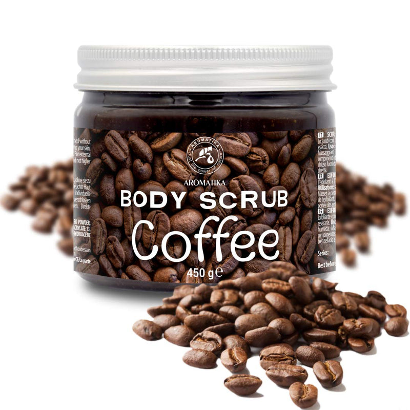 Coffee Body Scrub 16 oz - 450g - Best Anti Cellulite & Moisturize & Gentle Peeling - Best Skin Exfoliation for Face Hand Lip & Body - Body Care - Riched in Sea Salt Minerals & Arabica Coffee - BeesActive Australia