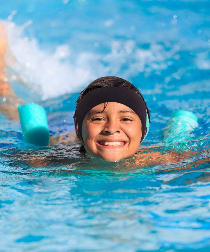 MoKo Swimming Headband for Kids & Adults, Cute Swimmers Headband Ear Band Waterproof Ear Protection Band (S Size for Kids Age 1-2, M Size for Kids Age 3-9, L Size for Kids Age 10+ and Adults) Black Medium (Pack of 1) - BeesActive Australia