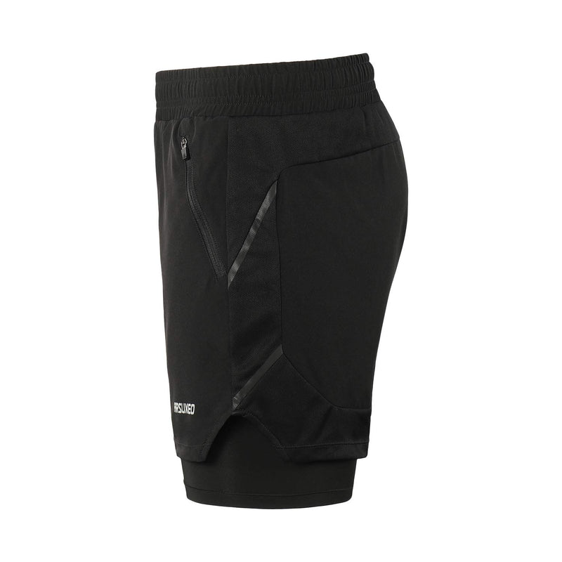 [AUSTRALIA] - ARSUXEO Men's 2 in 1 Active Running Shorts with 2 Zipper Pockets B191 Black X-Large 