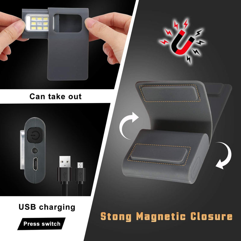 Running Light, 2Pack Reflective Running Gear for Runners, USB Rechargeable LED Light, Clip on Running Lights with Runners and Joggers for Camping, Hiking, Running, Outdoor Adventure cool black - BeesActive Australia