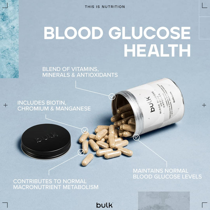 Bulk Blood Glucose Supplement Capsules, Blood Sugar, GDA, Chromium, Cinnamon, Zinc, Pack of 60 - BeesActive Australia