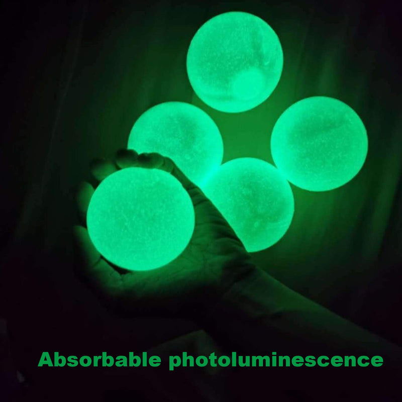 Stress Relief Balls Toys,4Pc Luminescent Stress Relief Balls Sticky Ball, Stick to The Wall & Slowly Fall Off, Glow Stress Relief Toys for Kids Adults Tear-Resistant,Toy for Anxiety 4.5cm - BeesActive Australia