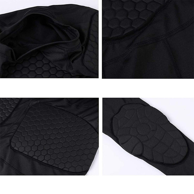 Mens Protective Gear Chest Rib Shoulder Back Guards Sports Shock Rash Guard Compression Padded Shirt for Baseball Football Soccer Rugby Volleyball Bicycle XXL XX-Large - BeesActive Australia