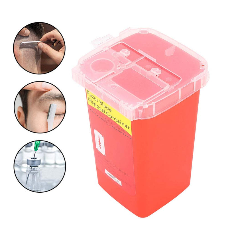 Sharps Disposal Case - Sharps Bin Disposal Blade Storage Box Tattoo Blade Syringe Needle Trash Waste Container Case (Red) Red - BeesActive Australia