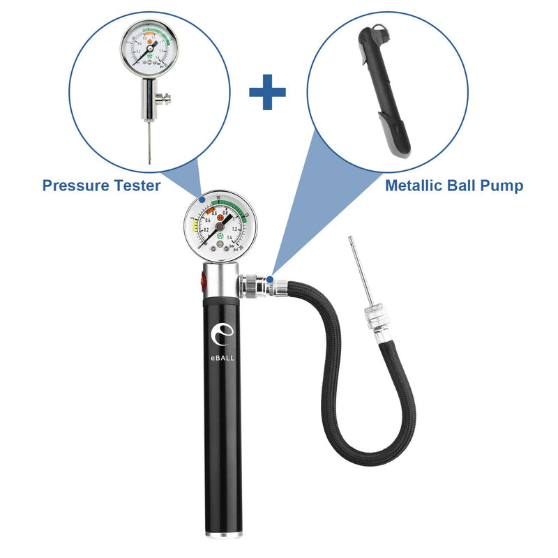 Ball Pump with Pressure Gauge, eBall Sports Ball Air Pump with Inflation Needles & Pressure Release Valve for Basketball, Football, Soccer Ball, Rugby, Volleyball and Other Inflatable Balls - BeesActive Australia