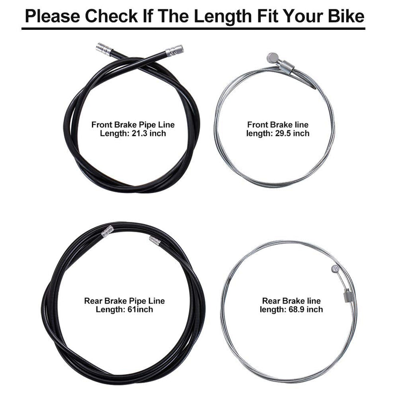 Deapher 1 Pair Bike Brake Cable, Front and Rear Brake Cable for Mountain Bike, Bike Brake Wire Set for Road Bike and Common Bike (BLACK1) - BeesActive Australia