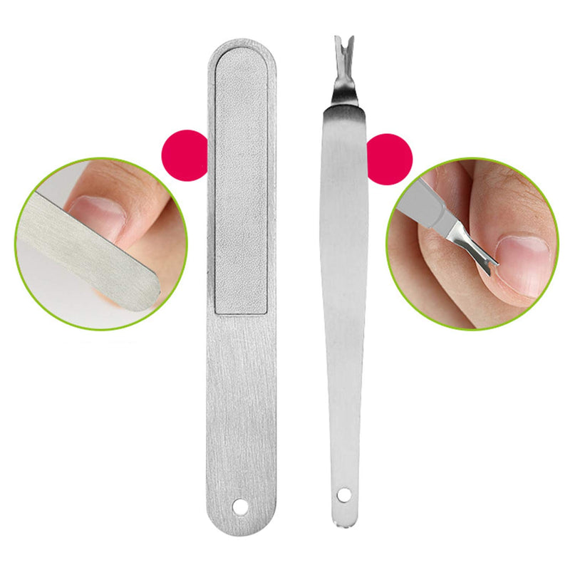 Dr.Pedi Stainless Steel Nail Clippers Set with Separate Nail File and Cuticle Trimmer V-Shaped Dead Skin Fork for Fingernail Toenail Thick Nails for Men and Women (02-0162) - BeesActive Australia