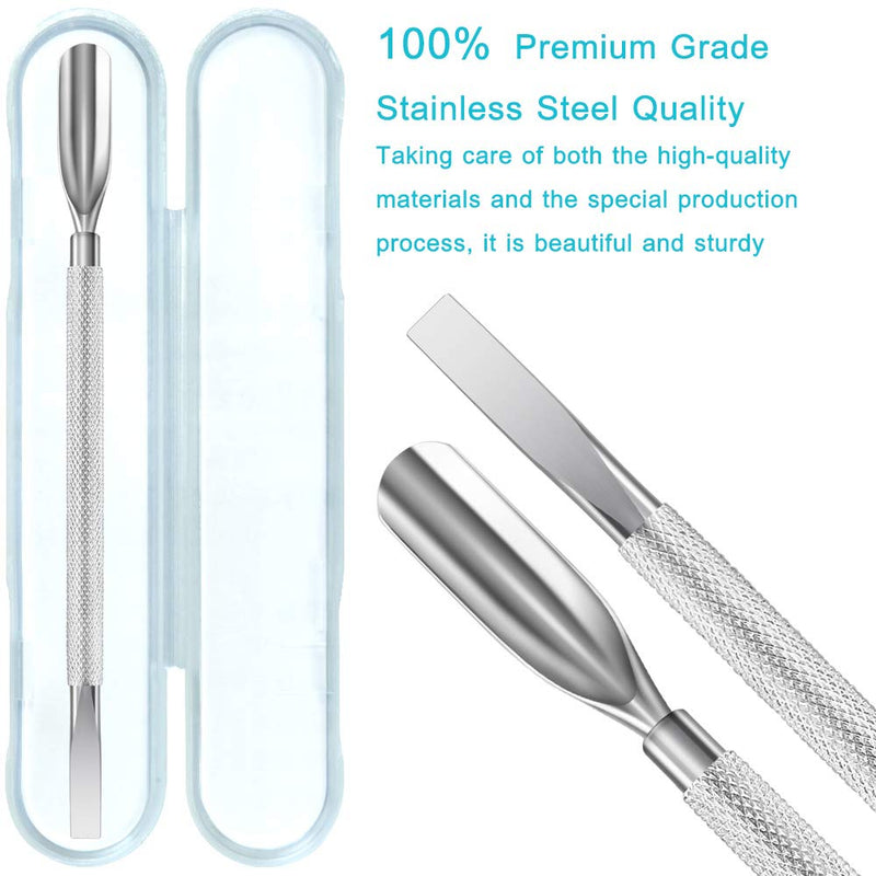 Alinana Cuticle Pusher and Cutter Remover, Professional Grade Stainless Steel Gel Nail Polish Scraper Tool, Cuticle Peeler Scraper, For Finger and Toe Nails Perfect Nail Pusher Cuticle Remover - BeesActive Australia